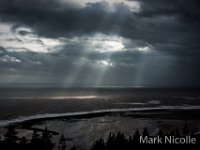 Dualing Light beams , from the Fundy Trail Parkway, Bay of Fundy, NB.
